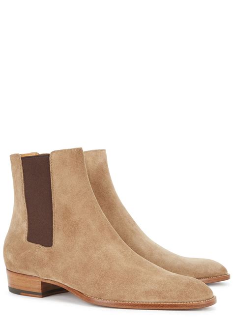 Our range includes suede & leather chelsea boots in shades of black, grey, brown, tan, navy. Light brown suede Chelsea boots - Saint Laurent in 2019 ...