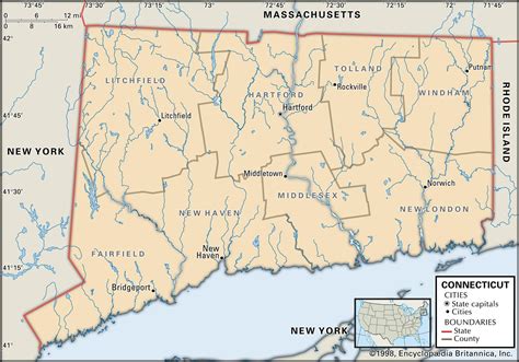 State And County Maps Of Connecticut