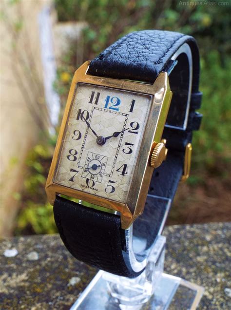 Antiques Atlas - Gents 9ct Gold Art Deco Wrist Watch, 1931