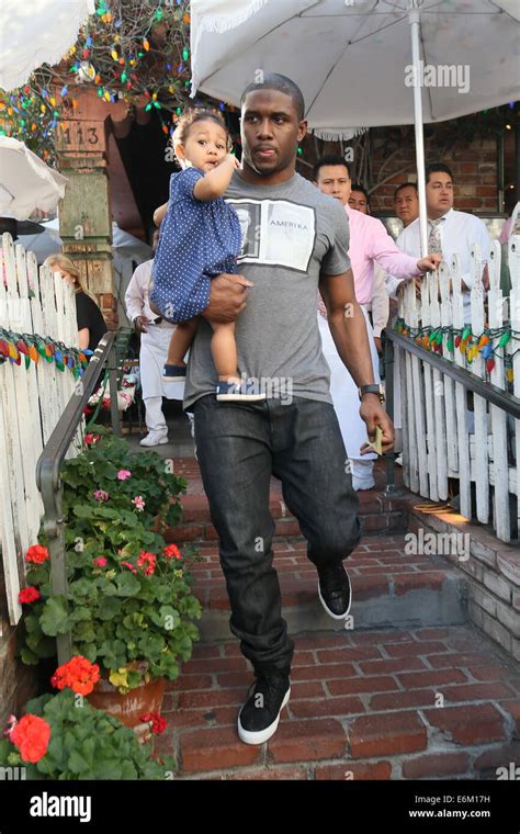 Reggie Bush And Partner Lilit Avagyan With Their Daughter Briseis Seen Leaving The Ivy