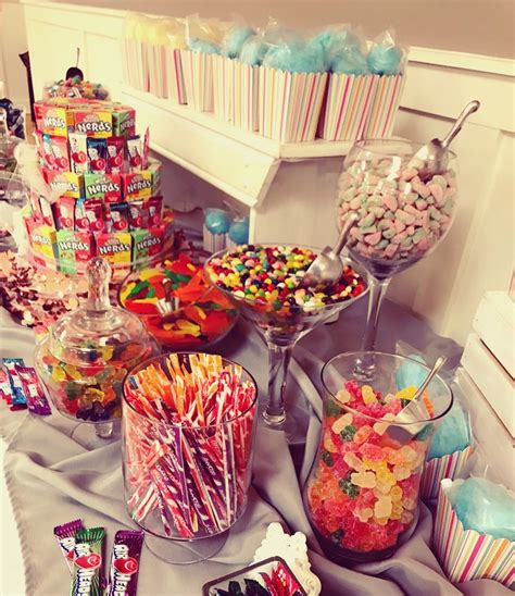 rainbow candy table for a sweet 16 party
