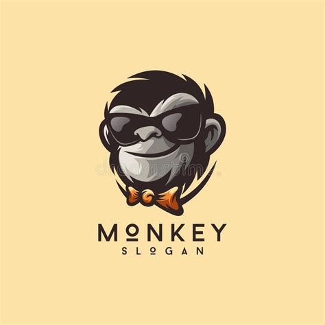 Cool Monkey Logo Design Vector Illustrator Stock Illustration