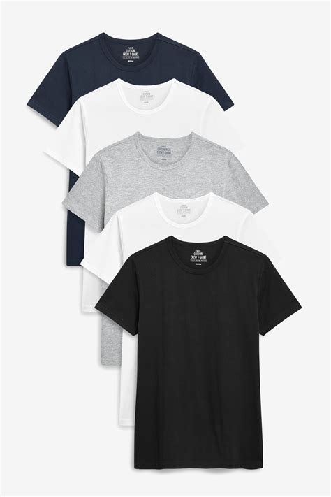 Buy Blackgrey Marlwhitenavy Slim Fit T Shirts 5 Pack From The Next