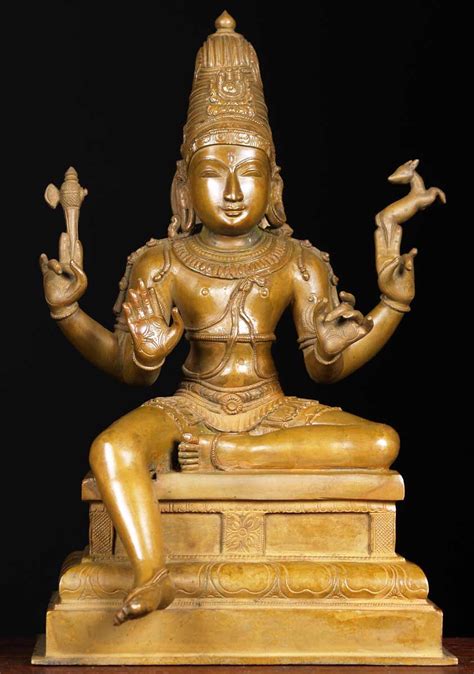 Sold Bronze Seated Shiva Statue 14 64b65 Hindu Gods And Buddha Statues