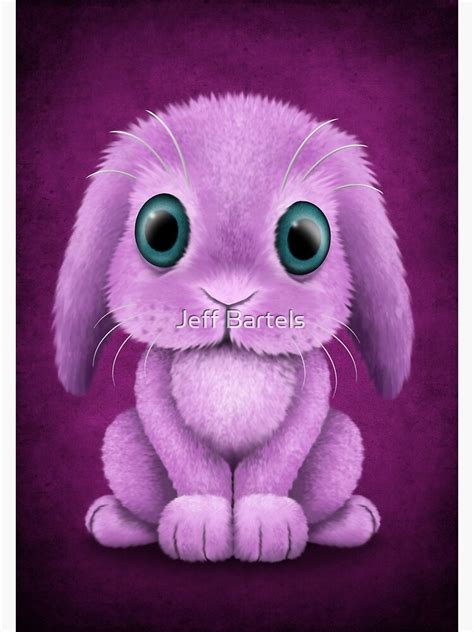 Cute Purple Baby Bunny Rabbit Art Print For Sale By Jeffbartels