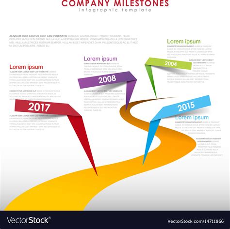 Infographic Startup Milestones Timeline Template Vector Image