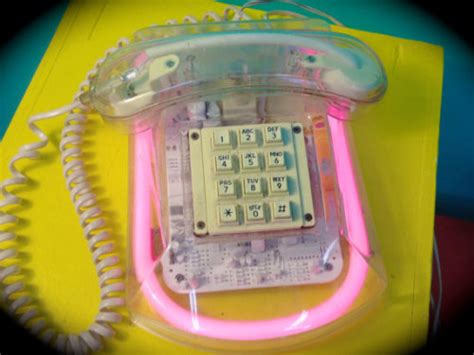 Cute Etsy Vintage Neon And Clear Telephone 90