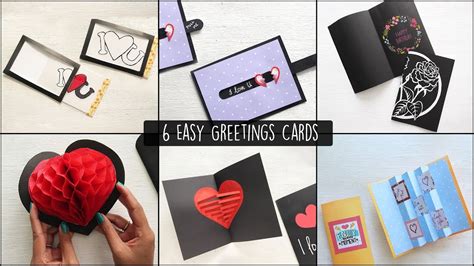 6 Easy Diy Greeting Cards Handmade Cards Card Making Ideas Youtube