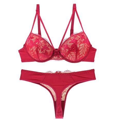 uaang sexy bcde cup bra brief sets luxury lace push up underwear for womens fashion intimates