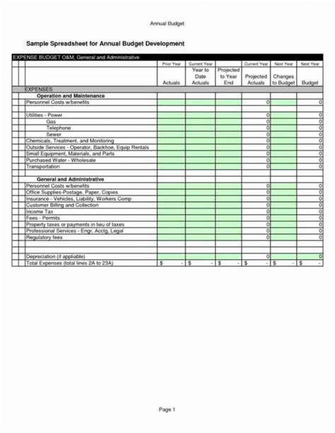 Small Church Budget Template — Db