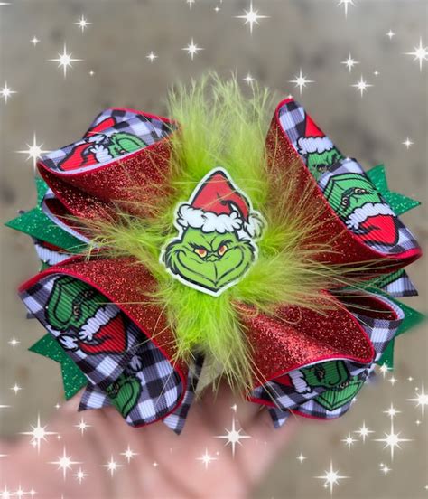 Handmade Christmas Hair Bow Etsy