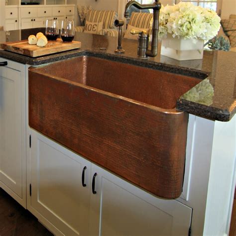 Farmhouse Copper Kitchen Sinks With Decorative Apron Custom Copper