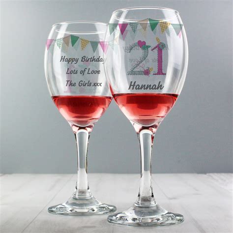 Personalised Birthday Craft Wine Glass In 2020 Personalized Birthday Wine Glass Birthday Wine