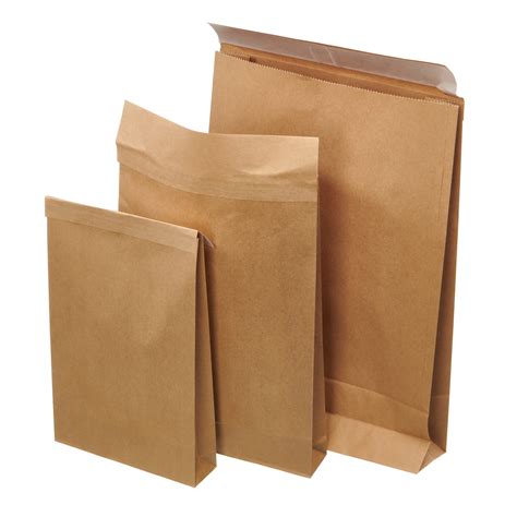100 X Brown Paper Bags Large Kraft Bags With Bottom T お買い得