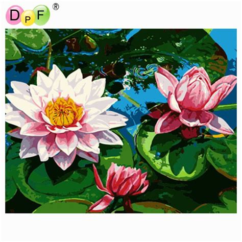 Buy Dpf Diy Oil Painting Elegant Lotus Paint On Canvas