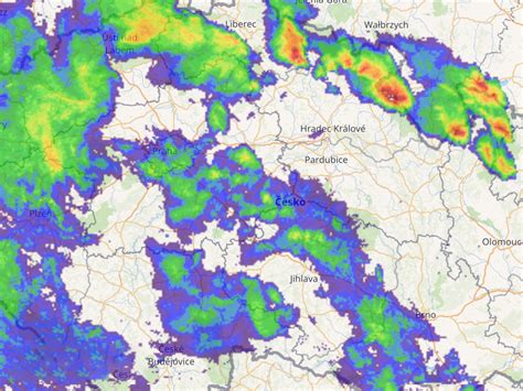 Se zpožděním se tak vyplnila předpověď čhmú. Radar na mapě, bouřky, meteostanice | In-počasí