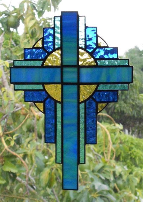 Stained Glass Cross By Boxesandbeyond Falso Vitral Vidrieras Y Arte
