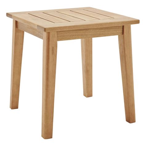 Viewscape Outdoor Patio Ash Wood End Table Natural By Modway