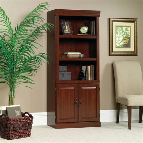 Sauder 71 Heritage Hill Library Bookcase With Doors Classic Cherry