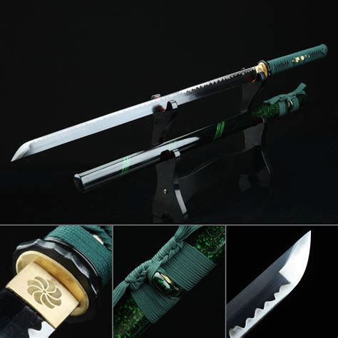 Handmade 1045 Carbon Steel Real Japanese Ninjato Ninja Sword With Green