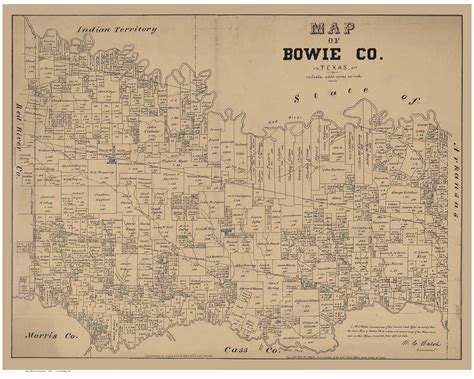 Bowie County Texas 1879 - Old Map Reprint - OLD MAPS