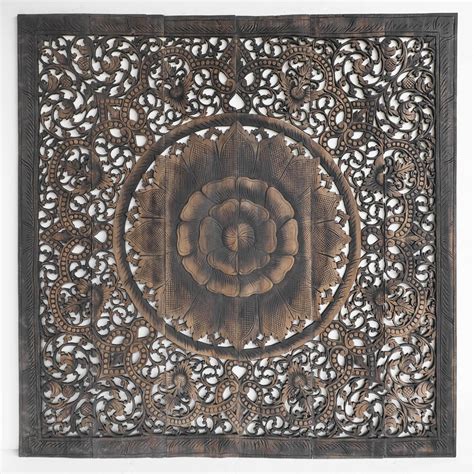 A masterpiece of elegant open fretwork, our floral mandala wall art is the perfect way to adorn a space. Buy Mandala Carved Wood Wall Art Panel, Grey Headboard Online