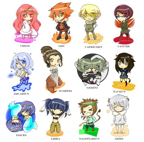 Zodiac Signs By ~erichankun On Deviantart Anime Zodiac Zodiac Art