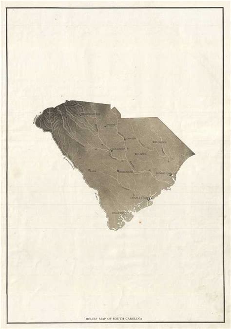 Relief Map Of South Carolina Geographicus Rare Antique Maps