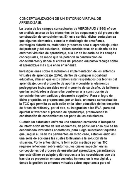 Conceptualización De Un Entorno Virtual De Aprendizaje Pdf