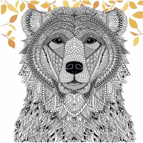 Color A Bear From The Menagerie Free Adult Coloring Page