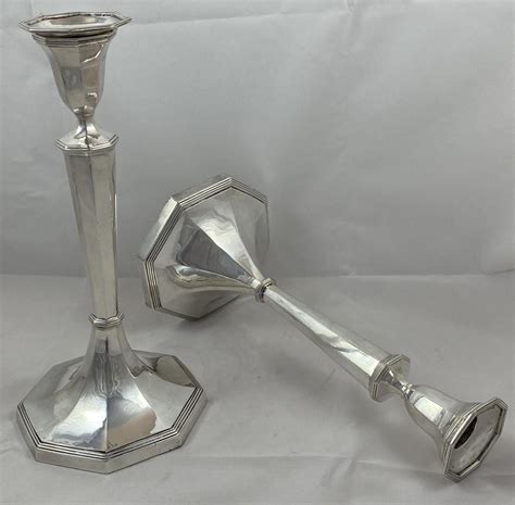 Pair Of Antique Silver George Iii Candlesticks 1790 By Robert Sharp Of
