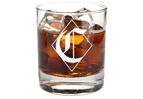 Personalized Diamond Monogram Whiskey Glass
