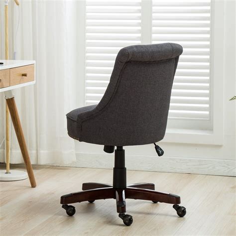 Belleze Home Office Chair Tufted Linen Height Adjustble Tilt Swivel