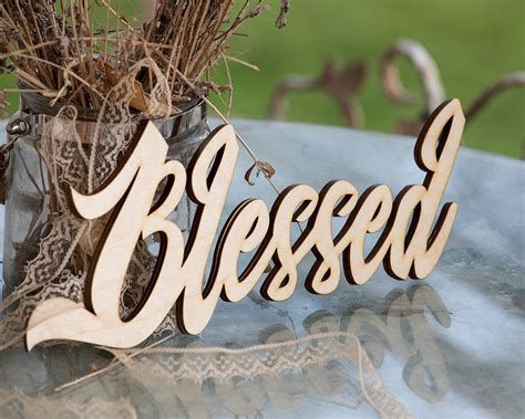 Blessed Wood Sign Blessed Wooden Cutout Farmhouse Farm Etsy