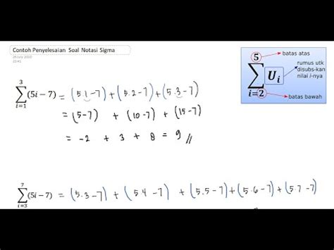 Contoh Soal Notasi Sigma Youtube