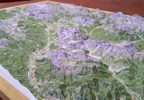 Raised Relief Map Dolomites Italy As 3d Map