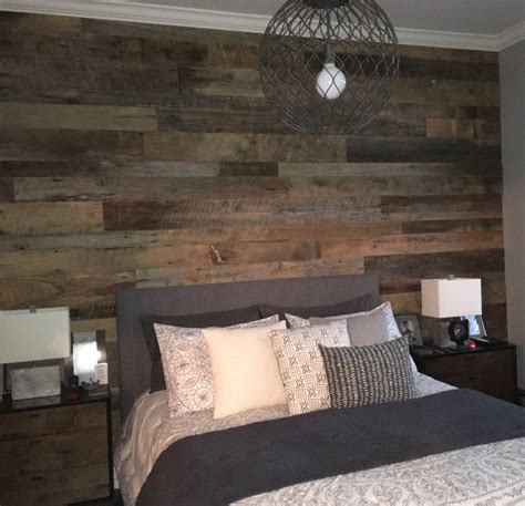Kristys Master Bedroom Reclaimed Wood Accent Wall Fama
