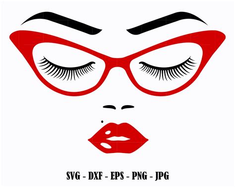 Women Face Svg Png Woman Svg Lady Lips Svg Women In Glasses Etsy