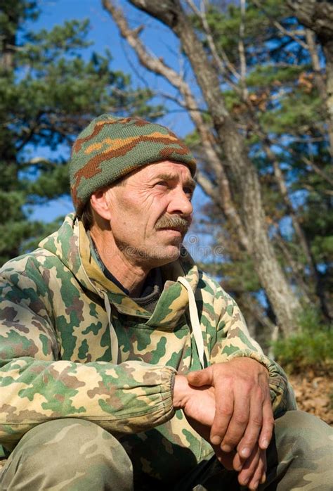 Man In Camouflage 11 Stock Photo Image Of Portrait Nature 6942324