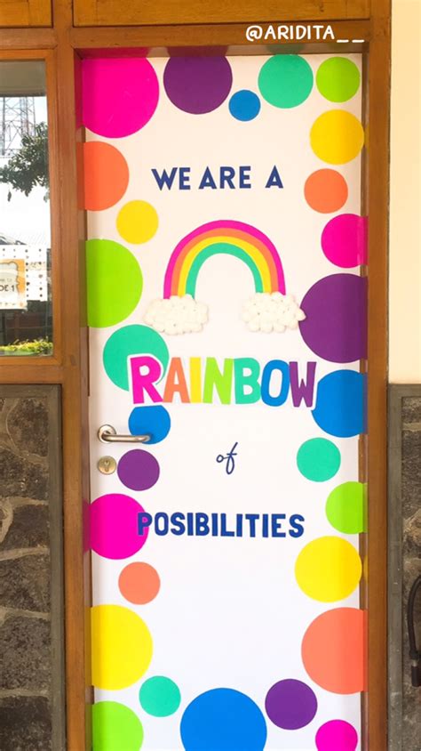 Rainbow Door Display • Classroom Decoration By Aridita Anggraini School Door Decorations