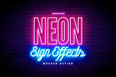 Neon Sign Effects By Indieground Design Inc On Creativemarket Neon