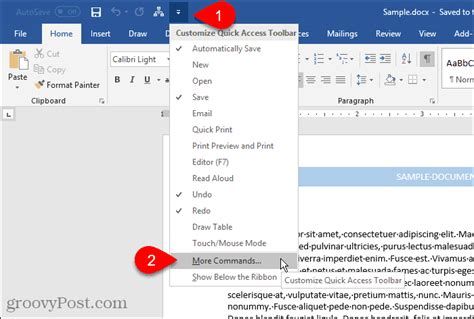 How To Customize The Microsoft Office Quick Access Toolbar