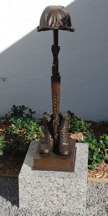 Battle Cross Fallen Soldier Bronze Statue