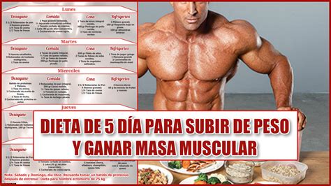 Dieta De 5 Días Para Subir De Peso Y Ganar Masa Muscular