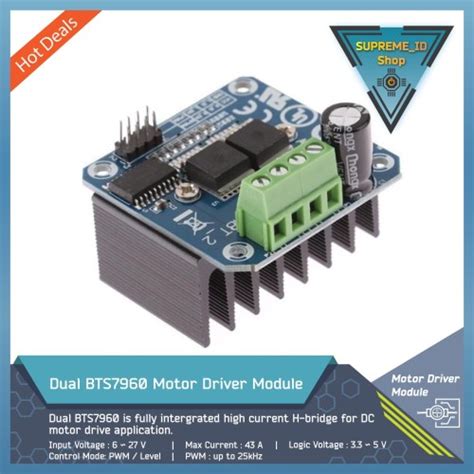 Jual Dual Bts7960 43a High Current Control Dc Motor Driver Arduino