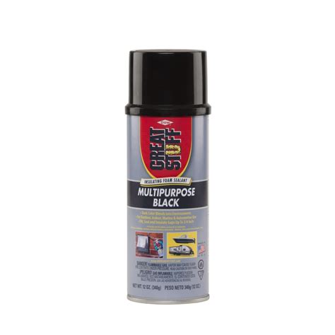 High r, radiant and vapor barrier in one product. Dow GREAT STUFF Multipurpose Black 12-oz Spray Foam ...