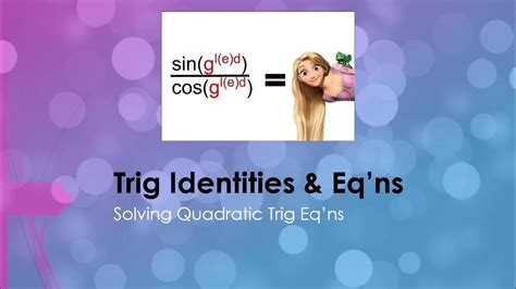 Solving Quadratic Trig Equations Video Lesson 30 Youtube