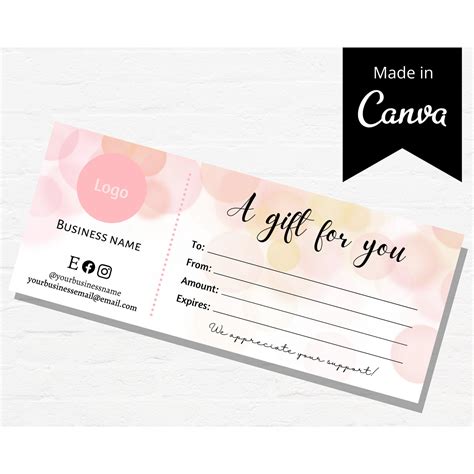 Gift Certificate Template Canva Template Editable And Etsy My Xxx Hot