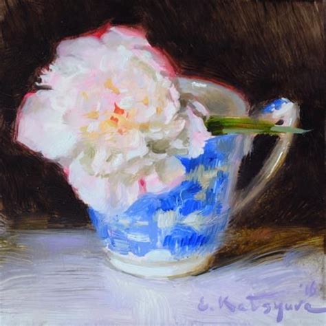 Dpw Original Fine Art Auction Red Rimmed Peony Elena Katsyura