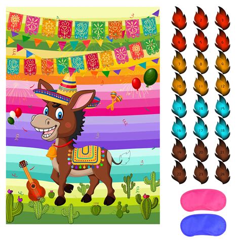 Buy Astaron Pin The Tail On The Donkey Mexican Donkey Game For Cinco De